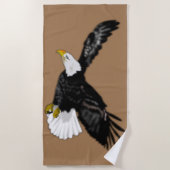 イーグル飛んでいるビーチタオル – あなたの色 ビーチタオル (正面)