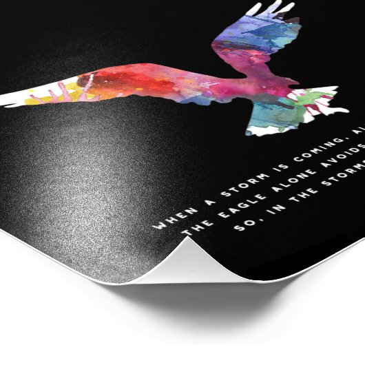 イーグル飛んでいる感動的やる気を起こさせる引用文アート フォトプリント            (角)