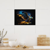 イーグル飛んでいる火災と氷 ポスター (キッチン)