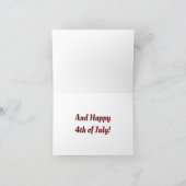 イーグル飛んでいる7月4日ホリデーカード シーズンカード (内部)