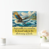 イーグル飛んでいる・オーバー・海 スクエア壁時計 (ホーム)