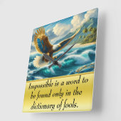 イーグル飛んでいる・オーバー・海 スクエア壁時計 (傾斜)