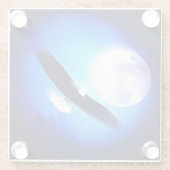 イーグル飛んでいる&ムーン ガラスコースター (裏面)