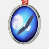 イーグル飛んでいる&ムーン メタルオーナメント (左)