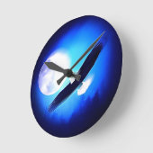 イーグル飛んでいる&ムーン ラウンド壁時計 (傾斜)