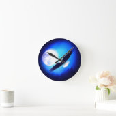 イーグル飛んでいる&ムーン ラウンド壁時計 (ホーム)