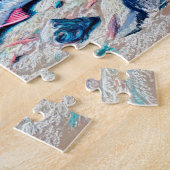 イーグル食べーの魚アットリバーバンクパステルチョークの引き出し ジグソーパズル (側面)