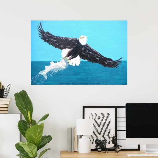 イーグル魚釣り ポスター (ホームオフィス)