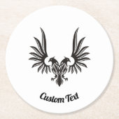 イーグル2頭付き紙コースター ラウンドペーパーコースター (正面)