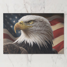 イーグル&アメリカ国旗のティアウェイ紙ランチョンマット ペーパーパッド