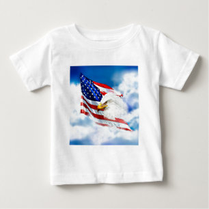 イーグル・アメリカ国旗 ベビーTシャツ