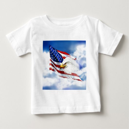 イーグル・アメリカ国旗 ベビーTシャツ (正面)