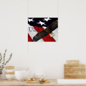 イーグル・アメリカ国旗 ポスター (キッチン)