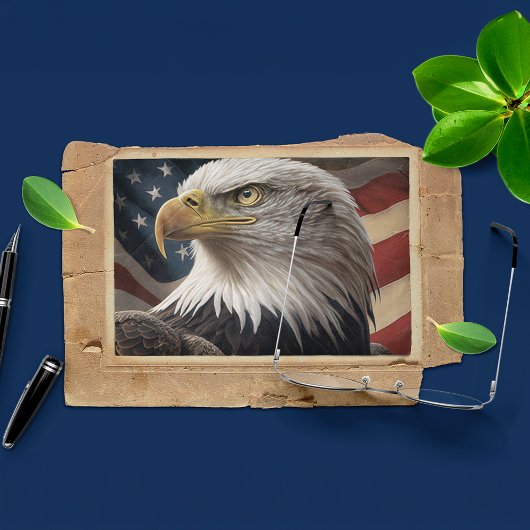 イーグル・アメリカ国旗 ポストカード