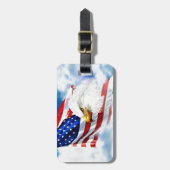 イーグル・アメリカ国旗 ラゲッジタグ (正面縦)
