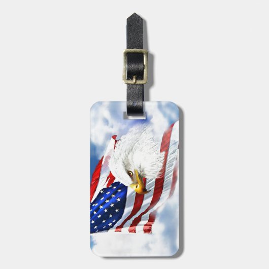 イーグル・アメリカ国旗 ラゲッジタグ (正面縦)
