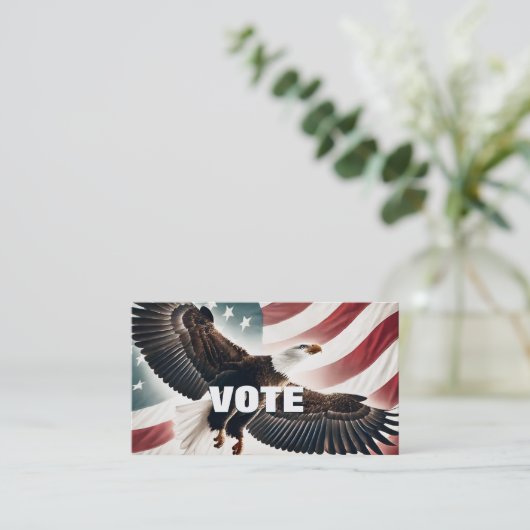 イーグル・アンド・フラッグ政治運動テンプレート 名刺 (スタンド正面)