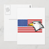 イーグル・オン・アメリカ国旗 ポストカード (正面/裏面)