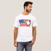 イーグル・オン・アメリカ国旗 Tシャツ (正面フル)