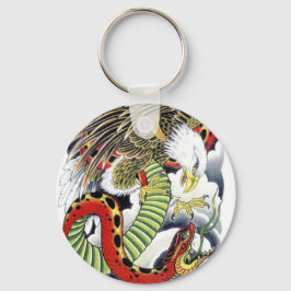 イーグル&スネーク日本のタトゥーデザイン キーホルダー