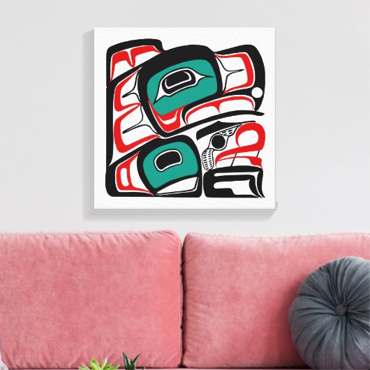 イーグル – パシフィックノースウエストコーストフォルムラインデザイン キャンバスプリント (インサイチュ (リビング))