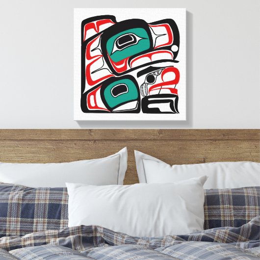 イーグル – パシフィックノースウエストコーストフォルムラインデザイン キャンバスプリント (インサイチュ (寝室))