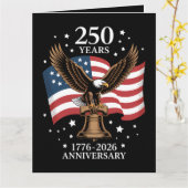 イーグル＆フラッグ アメリカ建国250周年 1776-2026 カード (黄色い花)