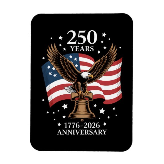 イーグル&フラッグ アメリカ建国250周年 1776-2026 マグネット (縦)