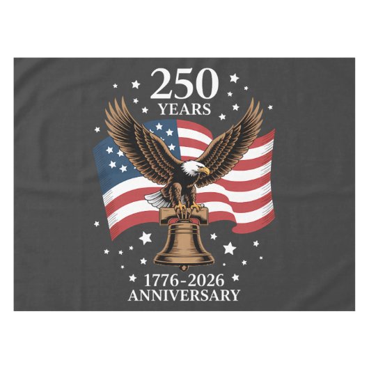 イーグル＆フラッグ アメリカ250周年 1776-2026 テーブルクロス (正面(横))