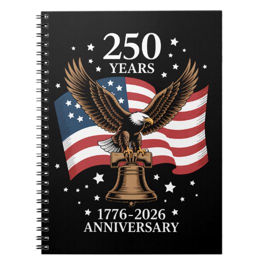 イーグル＆フラッグ アメリカ250周年 1776-2026 ノートブック (正面)