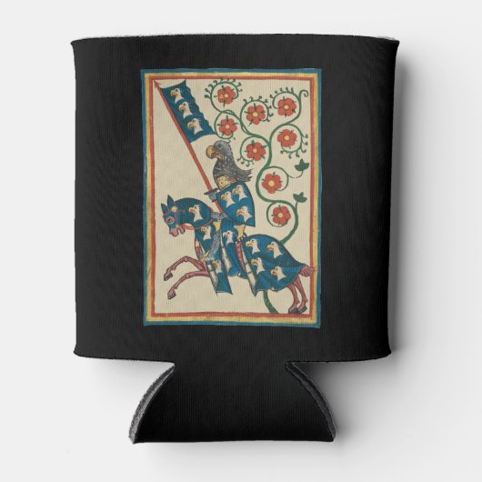 イーグル・ヘラルドライと騎士、中世14世紀 缶クーラー (正面)