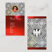 イーグル，モノグラム，赤ルビー 名刺 (正面/裏面)