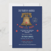 イーグル & リバティベル 米国 250周年 ブルー 招待状 (裏面)