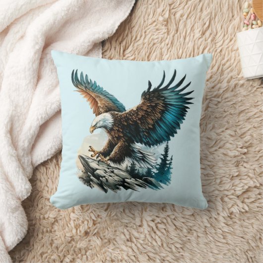 イーグル（水色） クッション (ブランケット)