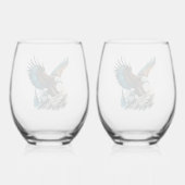 イーグル（水色） ステムなしワイングラス (裏面)