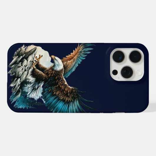 イーグル(水色) iPhoneケース (裏面横)