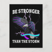 イーグルI衣服ティール(緑がかった色)とパープル自殺防止T- ポストカード (正面)