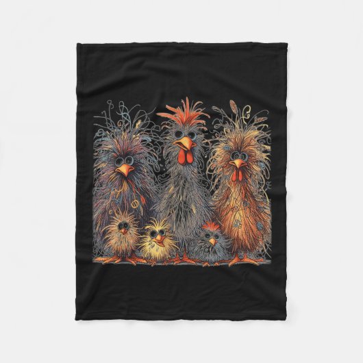 イーゲリスカラフルチおもしろいキンアート フリースブランケット (正面)