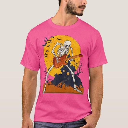 イーゲリス遊スケルトンのギター電気音響 Tシャツ (正面)