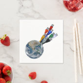 イーサネットネットワーク接続アース スタンダードカクテルナプキン (インサイチュ)