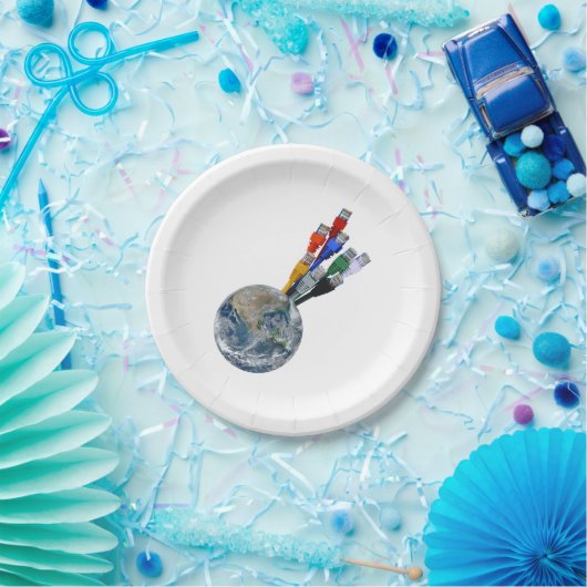 イーサネットネットワーク接続アース ペーパープレート (パーティー)