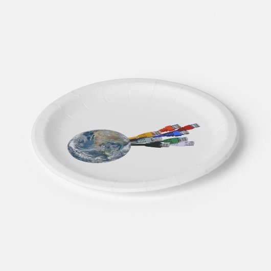 イーサネットネットワーク接続アース ペーパープレート (アングル)