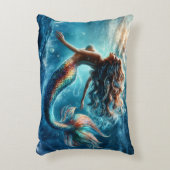 イーサリア水中競技マーメイド美しいイン深いブルー アクセントクッション (正面(垂直))
