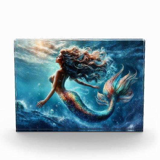 イーサリア水中競技マーメイド美しいイン深いブルー フォトブロック (正面)