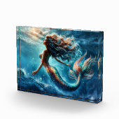 イーサリア水中競技マーメイド美しいイン深いブルー フォトブロック (右)