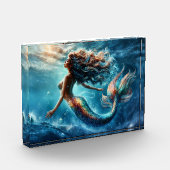 イーサリア水中競技マーメイド美しいイン深いブルー フォトブロック (左)