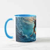 イーサリア水中競技マーメイド美しいイン深いブルー マグカップ (左)