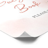 イーサリア赤面ピンク金ゴールドフローラボーホゲストブック ポスター (角)