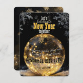 イーサリーオニューイヤークリスタルオルブゴールデンフェアリーのライト 招待状 (正面/裏面)