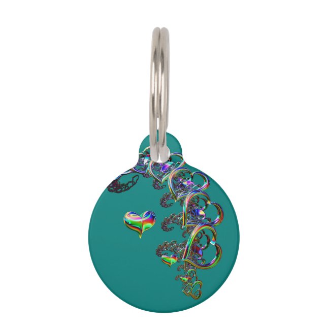 イーサリーカスケードハートペットボウル ペット　ネームタグ (正面)